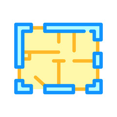 house plan color icon vector isolated illustration