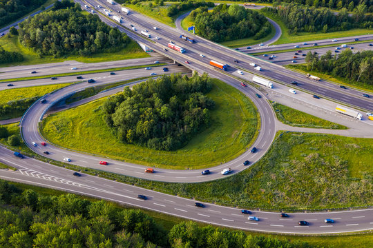 Germany, Baden-Wurttemberg, Stuttgart, Aerial view of traffic on Autobahn A8