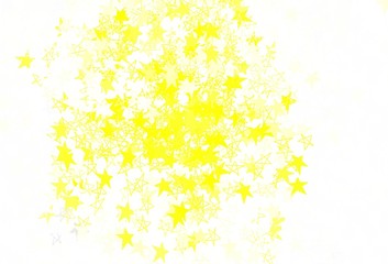 Light Yellow vector texture with beautiful stars.