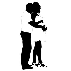 Silhouette Happy pregnant woman and her husband