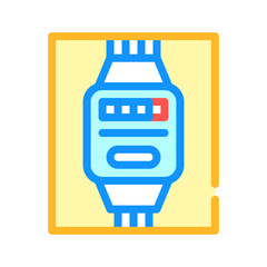 electric meter color icon vector isolated illustration