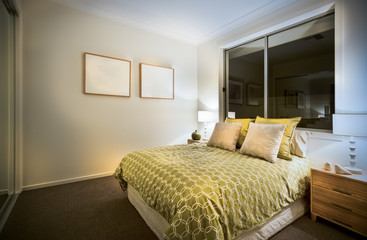 Bedroom design in a luxury modern house 