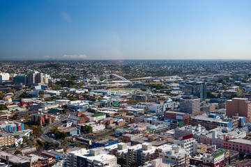 Fototapeta na wymiar Aerial shot of urban area of Brisbane city