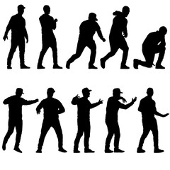 Silhouette Group of People Standing on White Background © Arrows