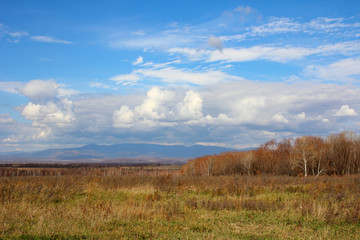 Mountain autumn landscape with colorful forest