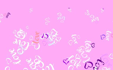 Light Green, Red vector backdrop with sweet hearts.