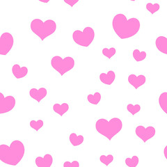 Hearts seamless pattern. Love symbols. Valentine's day background design. Romantic design loop texture.