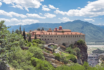 Fototapeta na wymiar The view to the Holy Monastery of St. Stephen, Meteora, Greece