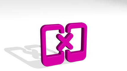 Obraz premium connect device cancel 3D icon casting shadow - 3D illustration for background and concept