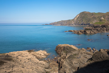 View from the Capstone Hill towards Beacon Point, Ilfracombe, Devon, UK