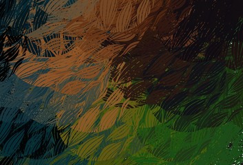 Dark Green, Red vector pattern with random forms.