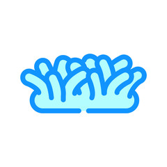 ocean bottom seaweed color icon vector illustration