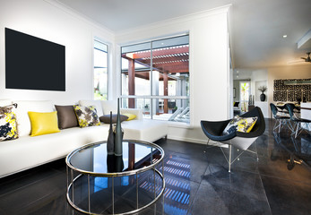 A living room in new luxury home