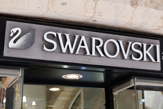 Swarovski Logo And Text Sign Store Of Austrian Producer Of Jewelry Luxury Cut Lead Glass Crystal Shop