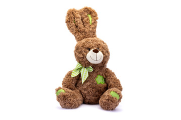 Plush brown bunny rabbit with shadow