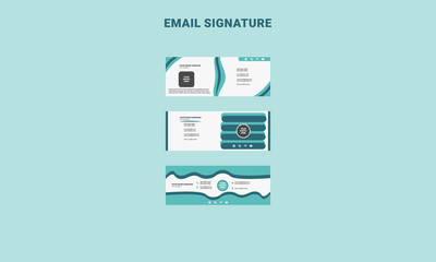 Email signature collection vector design template. 