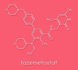 Tazemetostat cancer drug molecule. Skeletal formula.