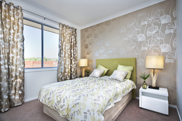 Bedroom design in a luxury modern house 