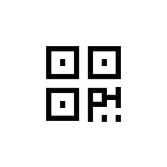 material qr code qrcode scan reader icon which designed simple, uncomplicated and minimal to deliver information clearly. Isolated flat, resizable vector