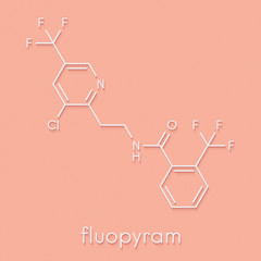Fluopyram fungicide molecule. Skeletal formula.