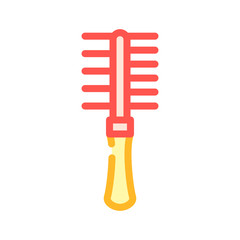 brush for clean cat wool color icon vector illustration