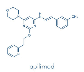 Apilimod drug molecule (PIKfyve inhibitor). Skeletal formula.