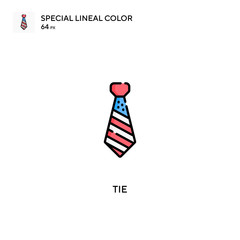Tie Special lineal color vector icon. Tie icons for your business project