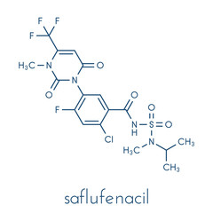 Saflufenacil herbicide molecule. Skeletal formula.