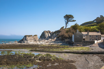 Views of the picturesque village of Lee and Lee Bay, Near Ilfracombe, Devon, UK