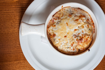 A bowl of Banusz porridge, the traditional Ukrainian Hutsul dish