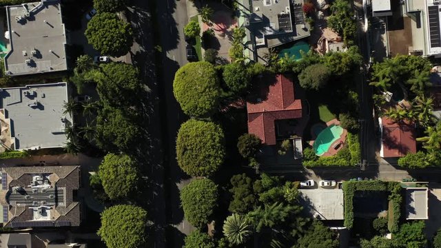 Top-Down Aerial Video of Luxury Residential Neighborhood Homes