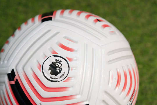  Close-Up on Nike Flight The Official English Premier League Match 20/21  Ball on the Grass