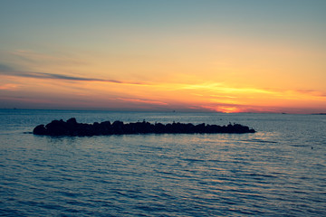 sunset over the sea Helsingborg, Sweden