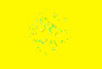 Light Green, Yellow vector background with rainbow symbols.