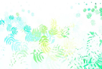 Fototapeta na wymiar Light Blue, Green vector doodle layout with leaves.