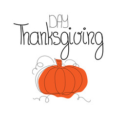 Happy Thanksgiving hand drawn vector calligraphy text. Typography lettering poster. Celebration quote isolated on white background for  icon, logo, postcard etc. Thanksgiving celebration.
