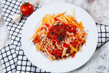 risotto with tomatoes and vegetables
