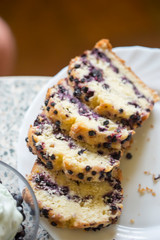 Blueberry, lemon and mint drizzle cake 