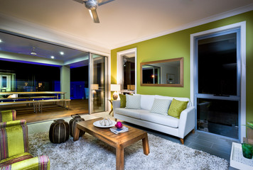 A living room in new luxury home