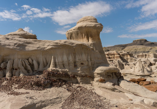 Unusual Eroded Rock Formations in Bisti Badlands New Mexico