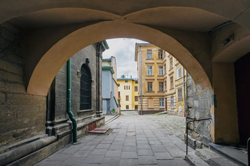 Fototapeta premium Ancient arch in Lviv, Ukraine