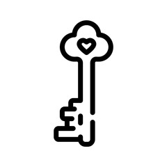 key for heart line icon vector illustration