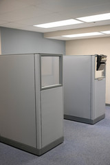 Empty Office cubicles in an office building during the Covid-19 pandemic crisis in the United states