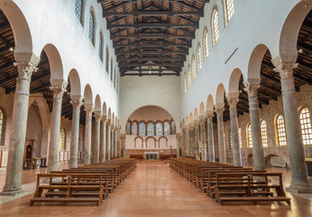 RAVENNA, ITALY - JANUARY 29, 2020: The nave of the church Chiesa di San Giovanni Evangelista.