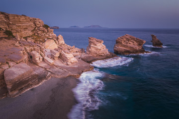 Fototapeta na wymiar Three Stones at the Triopetra Beach, Crete