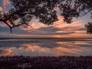 Beautiful Seaside Sunrise with Reflections