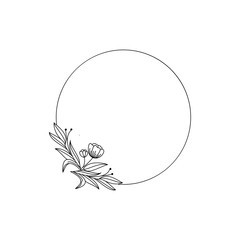 Beautiful  flower. Line art concept design. Continuous line