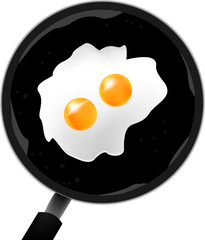 fried egg on a frying pan