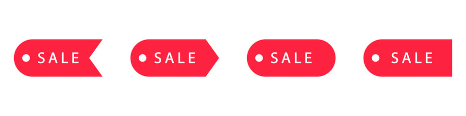 Sale. Conjunto de colección de etiquetas de venta. Etiquetas de venta. Descuento, pancartas e iconos. Etiquetas de compras. Iconos de venta. Ilustración aislado sobre fondo blanco, ilustración vector