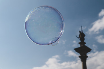 soap bubble with Sigismund's Column Monument